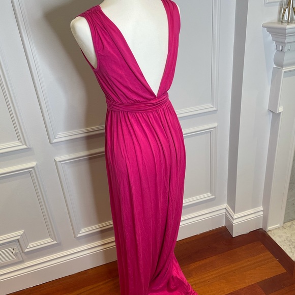 Rachel Pally XS Pink Maxi dress low V - Picture 5 of 11